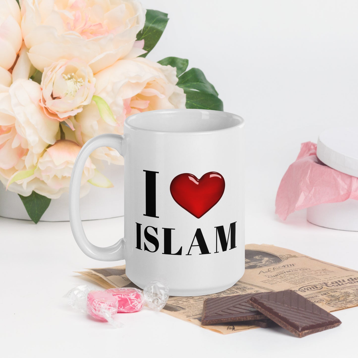 I Love Islam- White glossy mug